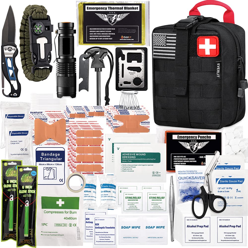 Amazon.com : EVERLIT 250 Pieces Survival First Aid Kit IFAK EMT